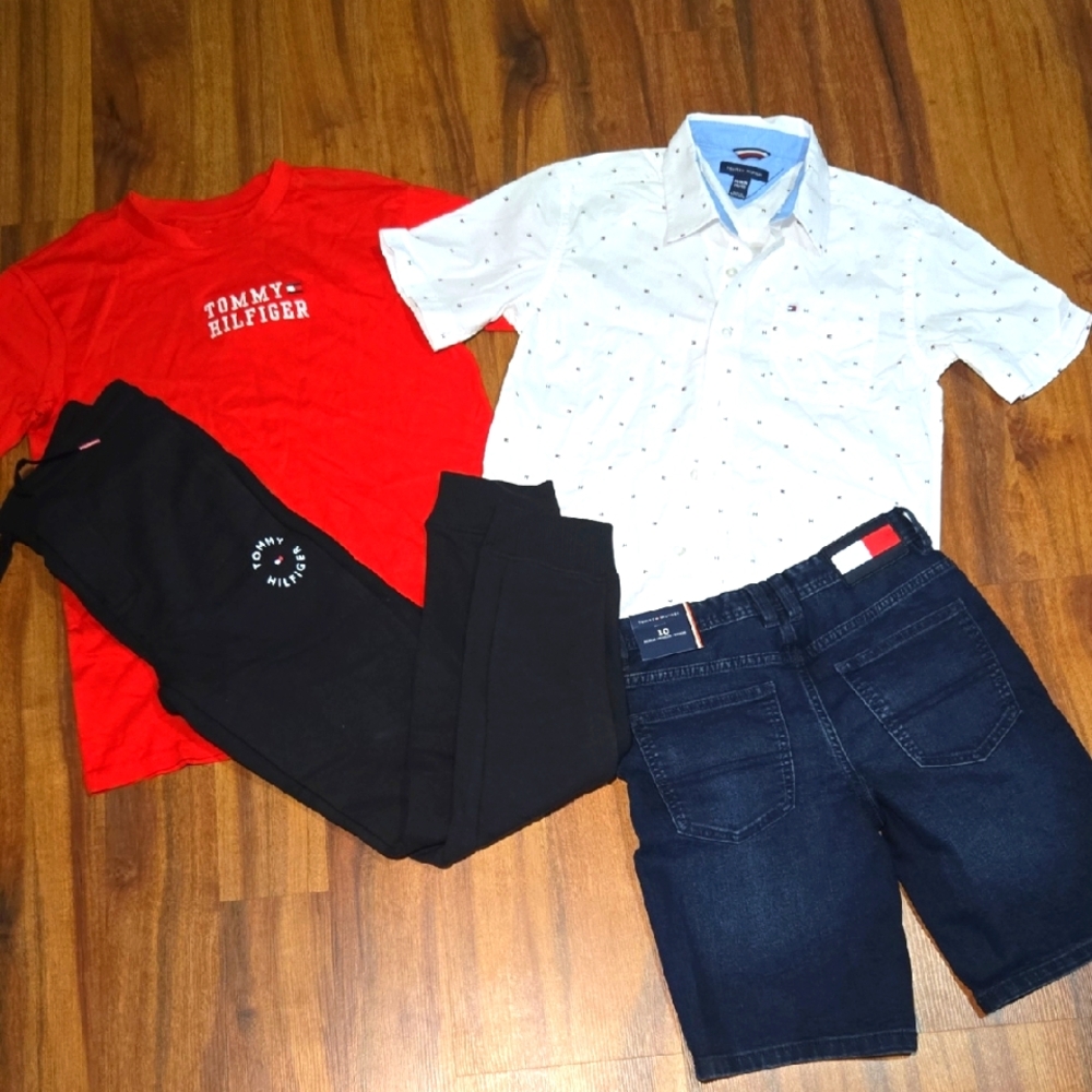 Tommy Hilfiger BUNDLE COMBO KIDS 12 NEW SHORTS JOGGERS SHIRT TEE